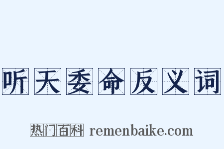 听天委命反义词是什么意思的图片